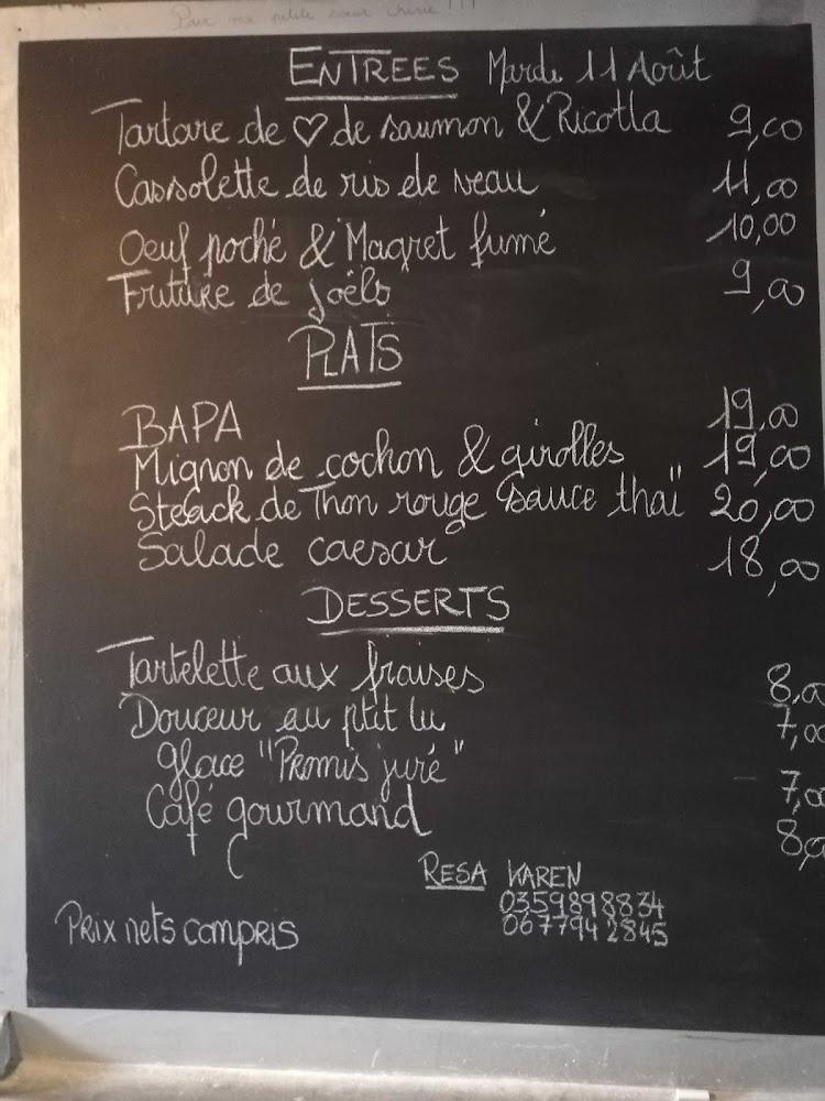 Restaurant Le Capricorne - Menu Image 1